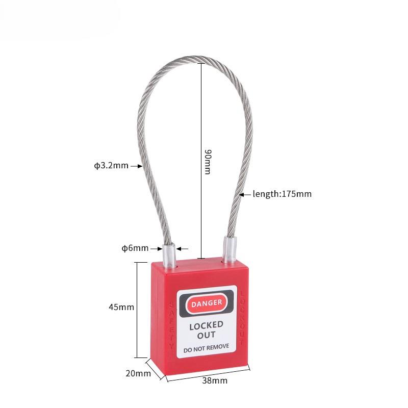 90mm Steel Cable Shackle Safety Padlock